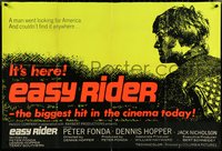 6k0032 EASY RIDER British quad 1969 Peter Fonda, Dennis Hopper classic, different day glo design!