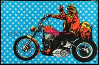 6k0004 EASY RIDER 28x43 commercial poster 1970 Hopper on motorcycle flipping bird, ultra rare!