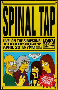 6m0035 LOT OF 25 UNFOLDED SINGLE-SIDED SIMPSONS SPINAL TAP STYLE TV POSTERS 1992 Homer & the band!