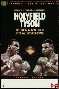 6m0039 LOT OF 5 UNFOLDED SINGLE-SIDED HOLYFIELD VS TYSON TV POSTERS 1991 heavyweight boxing fight!