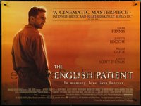 6m0011 LOT OF 4 UNFOLDED ENGLISH PATIENT BRITISH QUADS 1996 Ralph Fiennes, Best Picture winner!