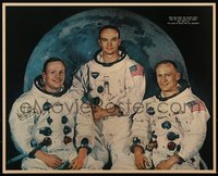 6j0020 APOLLO 11 16x20 poster 1969 Armstrong Aldrin, Collins, NASA moon landing, facsimile signed!