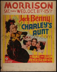 6j0011 CHARLEY'S AUNT jumbo WC 1941 great artwork of old lady Jack Benny smoking cigar!