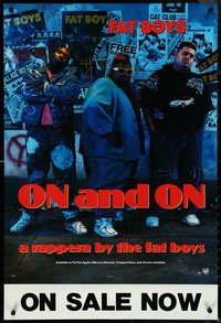 6m0025 LOT OF 18 UNFOLDED SINGLE-SIDED FAT BOYS ON & ON MUSIC POSTERS 1989 hip hop rap album!