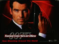 6m0012 LOT OF 4 UNFOLDED DOUBLE-SIDED TOMORROW NEVER DIES TEASER BRITISH QUADS 1997 Pierce Brosnan!