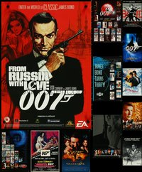 6m0019 LOT OF 15 UNFOLDED JAMES BOND MISCELLANEOUS POSTERS 1990s-2000s Connery, Moore, Brosnan