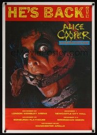 5t136 ALICE COOPER CONSTRICTOR English special 25x36 '86 Alice Cooper live, wild image with snake!