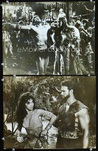 6z578 GOLIATH & THE BARBARIANS 2 10.5x13.5 stills '59 Steve Reeves & sexy Chelo Alonso!