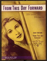 6z759 FROM THIS DAY FORWARD sheet music '46 close-up of pretty Joan Fontaine!