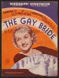 6z761 GAY BRIDE sheet music '34 sexy Carole Lombard & Chester Morris, Mississippi Honeymoon!