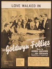 6z774 GOLDWYN FOLLIES sheet music '38 Edgar Bergen & Charlie McCarthy, Love Walked In!