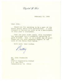 2a430 BETTY FORD signed letter '95 can be framed with a repro!