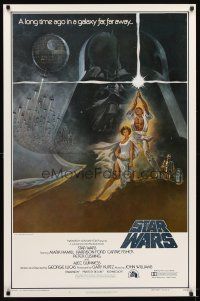 7f002 STAR WARS 1st printing int'l style A 1sh '77 George Lucas classic sci-fi epic, art by Tom Jung!