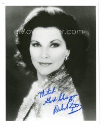 1r0909 DEBRA PAGET signed 8x10 REPRO still '80s head & shoulders portrait in cool shimmering outfit!