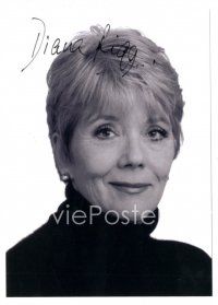 1r0782 DIANA RIGG signed 5x7 REPRO still '90s head & shoulders portrait late in her career!
