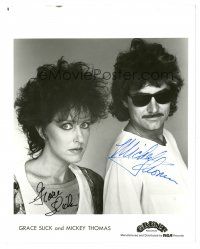 1r0751 GRACE SLICK/MICKEY THOMAS signed 8x10 music publicity still '80s from Jefferson Starship!