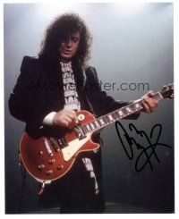 1r1015 JIMMY PAGE signed color 8x10 REPRO still '00s cool image on stage w/ guitar from Led Zeppelin