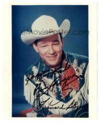 1r1226 ROY ROGERS signed color 8x10 REPRO still '80s great close portrait smiling - Leonard Slye!