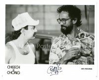 1r0726 TOMMY CHONG signed 8x10 still '80s great close up in Hawaiian shirt with Cheech Marin!
