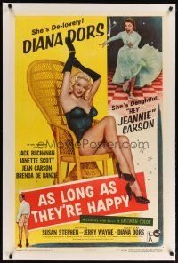 2e075 AS LONG AS THEY'RE HAPPY linen 1sh '57 sexy Diana Dors is de-lovely, hey Jeannie Carson!
