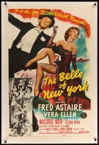 2e077 BELLE OF NEW YORK linen 1sh '52 great image of Fred Astaire & sexy Vera-Ellen dancing!
