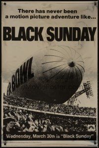 2e047 BLACK SUNDAY foil teaser 1sh '77 Goodyear Blimp zeppelin disaster at the Super Bowl!