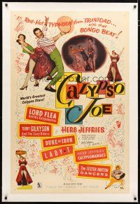 2e102 CALYPSO JOE signed linen 1sh '57 by Herb Jeffries, who performed with his Calypsomaniacs!