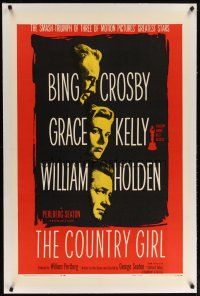 2e119 COUNTRY GIRL linen 1sh R59 Grace Kelly, Bing Crosby, William Holden, by Clifford Odets!