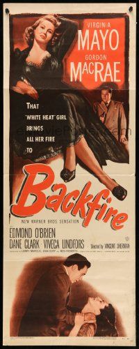 8m560 BACKFIRE insert '50 sexy double-crossing Virginia Mayo seduces Gordon MacRae!