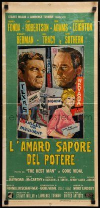 8m277 BEST MAN Italian locandina '64 Henry Fonda & Gore Vidal running for President, Brini!