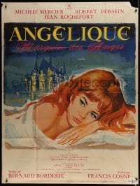 3p588 ANGELIQUE French 1p 1964 art of sexy Michele Mercier in the title role by Vanni Tealdi!