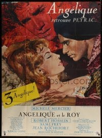 3p589 ANGELIQUE & THE KING French 1p 1965 Yves Thos art of sexy Michele Mercier & Robert Hossein!