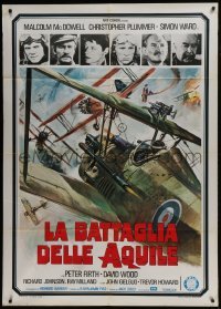 3p245 ACES HIGH Italian 1p 1977 Malcolm McDowell, different World War I airplane dogfight art!
