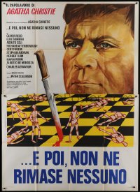 3p411 AND THEN THERE WERE NONE Italian 2p 1975 Spagnoli art of Oliver Reed over chessboard war!