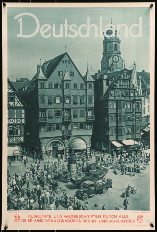 Emovieposter Com 7r132 Deutschland Stuttgart Style x29 German Travel Poster 1930s Great Images From Germany