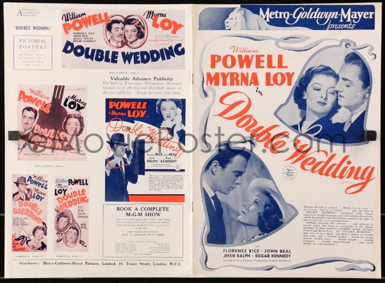 Emovieposter Com 8x018 Double Wedding English Pressbook 1937