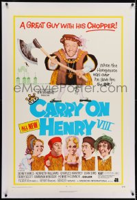 2h060 CARRY ON HENRY VIII linen 1sh 1972 English Sidney James is a great guy with his chopper!
