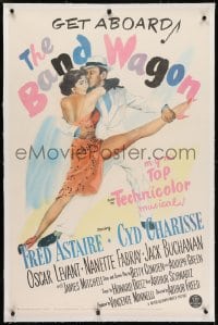 2h036 BAND WAGON linen 1sh 1953 great image of Fred Astaire & sexy Cyd Charisse showing her legs!