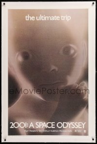 8x025 2001: A SPACE ODYSSEY linen 1sh R1972 Stanley Kubrick, star child the ultimate trip!