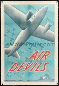 8x029 AIR DEVILS linen 1sh 1938 cool artwork of WWII-era planes, Beryl Wallace, very rare!