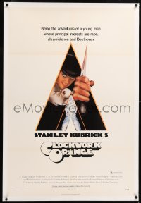 8x061 CLOCKWORK ORANGE linen X-rated 1sh 1972 Stanley Kubrick, Castle art of Malcolm McDowell!