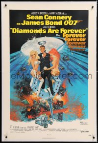 8x075 DIAMONDS ARE FOREVER linen 1sh 1971 Robert McGinnis art of Sean Connery as James Bond 007!