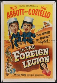 1z007 ABBOTT & COSTELLO IN THE FOREIGN LEGION linen 1sh 1950 great art of Bud & Lou as Legionnaires!