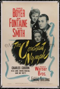 1z062 CONSTANT NYMPH linen 1sh 1943 Joan Fontaine, Charles Boyer & Alexis Smith in love triangle!