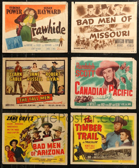 emovieposter-7s0521-lot-of-6-cowboy-western-title-cards-1940s-1950s-great-images-from