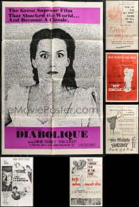 1d0361 LOT OF 10 FOLDED 1950S-60S ONE-SHEETS FROM FRENCH CINEMA CLASSICS 1950s-1960s a variety of images!