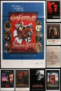 1d0353 LOT OF 10 FOLDED 1970S-80S ONE-SHEETS FROM CLINT EASTWOOD MOVIES 1970s-1980s cool images!