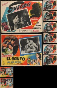 1d0161 LOT OF 10 LUIS BUNUEL MEXICAN LOBBY CARDS 1950s great scenes from Susana & El Bruto!