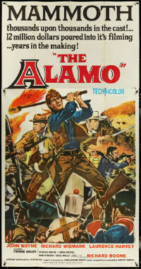 5j0623 ALAMO 3sh 1960 great art of John Wayne & Richard Widmark in Texas War of Independence!