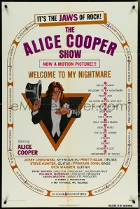 5j0826 ALICE COOPER: WELCOME TO MY NIGHTMARE 1sh 1975 JAWS of rock, art of Alice Cooper by Struzan!